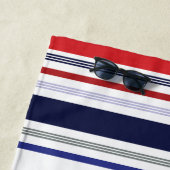 Gepersonaliseerde Patriottische Rood Wit Blauwe St Strandlaken (In situ)