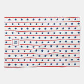 Gepersonaliseerde patriottische sterren en strepen theedoek (Horizontaal)