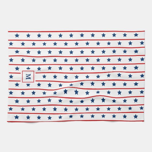 Gepersonaliseerde patriottische sterren en strepen theedoek (Horizontaal)