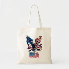 Gepersonaliseerde Patriottische Vlag en Adelaar va Tote Bag