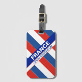 Gepersonaliseerde patriottische vlag van Frankrijk Bagagelabel (Voorkant (verticaal))