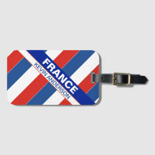 Gepersonaliseerde patriottische vlag van Frankrijk Bagagelabel