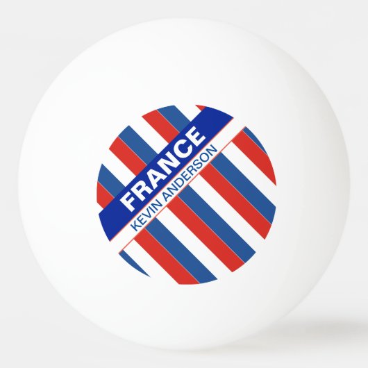 Gepersonaliseerde patriottische vlag van Frankrijk Pingpongbal (Voorkant)
