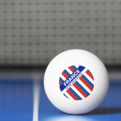 Gepersonaliseerde patriottische vlag van Frankrijk Pingpongbal (Net)