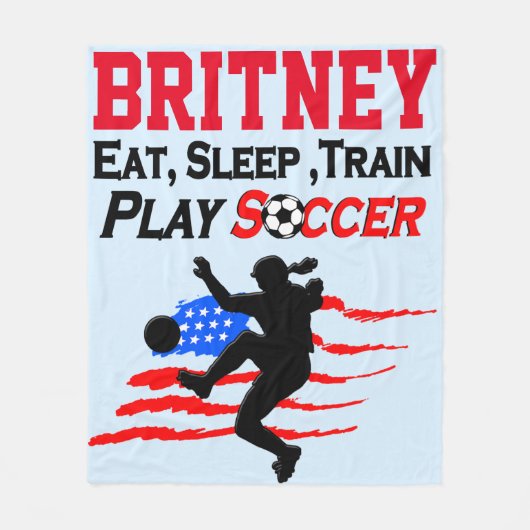 GEPERSONALISEERDE PATRIOTTISCHE VOETBAL MEISJE DEK FLEECE DEKEN (Voorkant)