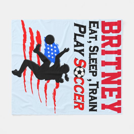 GEPERSONALISEERDE PATRIOTTISCHE VOETBAL MEISJE DEK FLEECE DEKEN (Voorkant (Horizontaal))