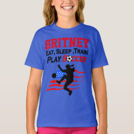 GEPERSONALISEERDE PATRIOTTISCHE VOETBAL MEISJE T S T-SHIRT