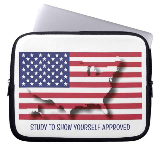 Gepersonaliseerde Patriottische VS AMERIKAANSE vla Laptop Sleeve (Voorkant)