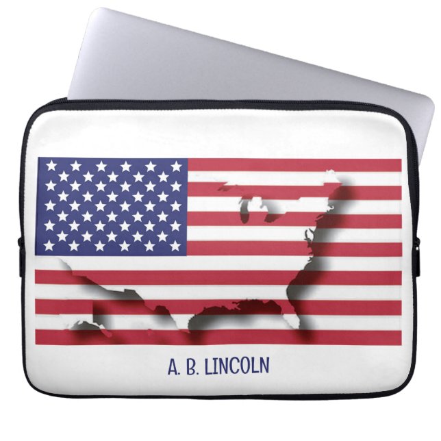 Gepersonaliseerde Patriottische VS AMERIKAANSE vla Laptop Sleeve (Voorkant)