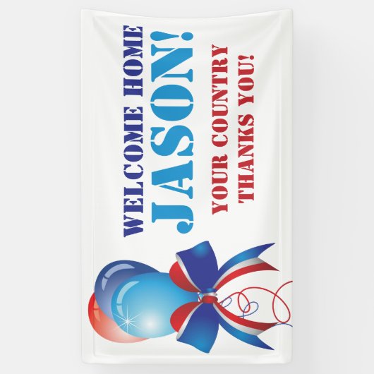 Gepersonaliseerde Patriottische Welkom Thuis Milit Spandoek (Verticaal)