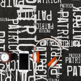 Gepersonaliseerde Patroon Typografie Namen op Zwar Strandlaken