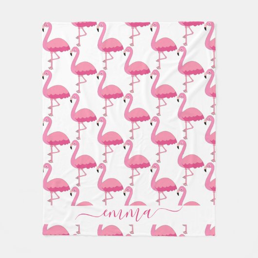 Gepersonaliseerde Patter van Flamingo met de Naam  Fleece Deken (Voorkant)