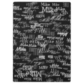 Gepersonaliseerde pattereerde naam Cool Grey Klembord (Achterkant)