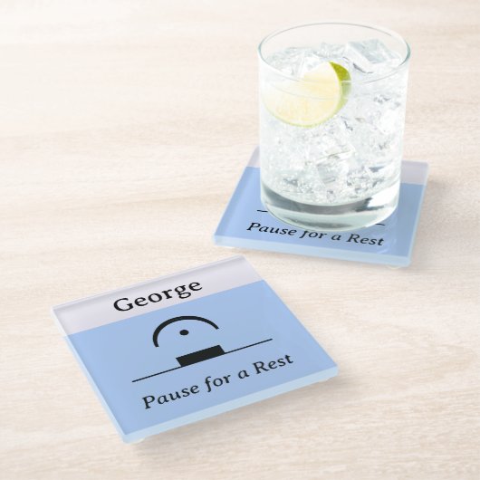 Gepersonaliseerde Pauze Rest Musical Humor Muziek  Glazen Onderzetter (Schuin)