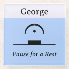 Gepersonaliseerde Pauze Rest Musical Humor Muziek  Glazen Onderzetter