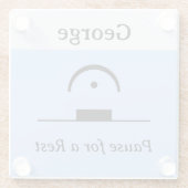 Gepersonaliseerde Pauze Rest Musical Humor Muziek  Glazen Onderzetter (Achterkant)