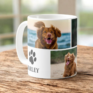 Gepersonaliseerde Paw Hondenliefhebber Fotocollage Koffiemok