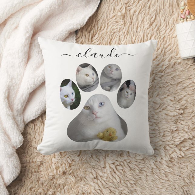 Gepersonaliseerde Paw Print Collage Kussen (Deken)