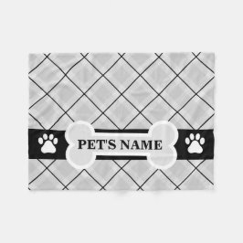 Gepersonaliseerde Paw Print en Bone Dog Dekens