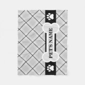 Gepersonaliseerde Paw Print en Bone Dog Dekens (Voorkant)