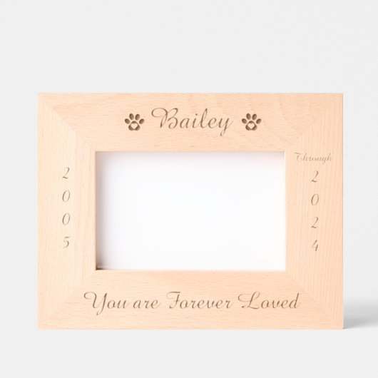 Gepersonaliseerde Paw Print Huisdier Memorial Wood Gegraveerde Lijstjes (Voorkant)