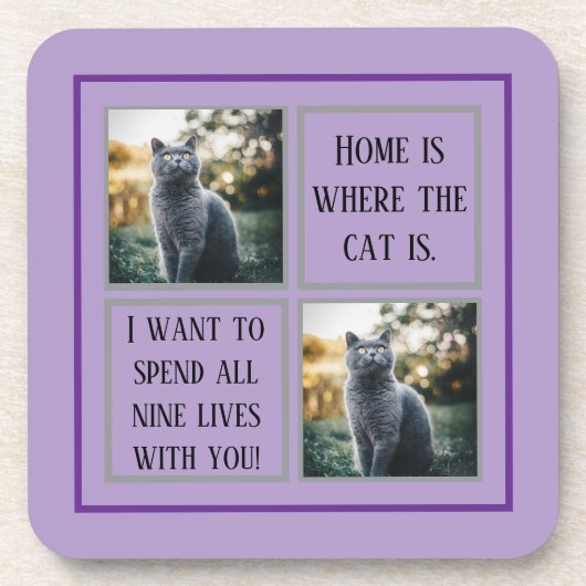 Gepersonaliseerde Paw Print Pet Onderzetters - Aan (Voorkant)