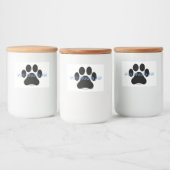 Gepersonaliseerde Paw Print Pet Treats Voedsel Lab Voedselcontainer Etiket (Flessen)