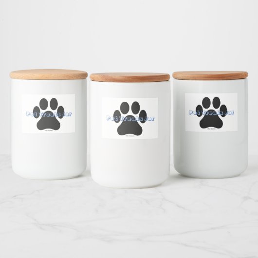Gepersonaliseerde Paw Print Pet Treats Voedsel Lab Voedselcontainer Etiket (Flessen)