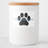 Gepersonaliseerde Paw Print Pet Treats Voedsel Lab Voedselcontainer Etiket (Voorkant)