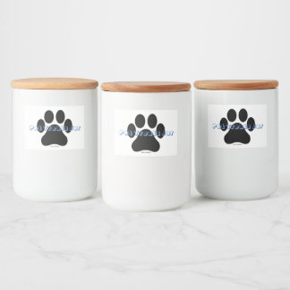 Gepersonaliseerde Paw Print Pet Treats Voedsel Lab Voedselcontainer Etiket