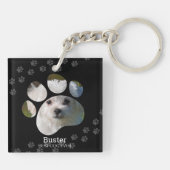 Gepersonaliseerde Paw Print Photo Dog Sleutelhanger (Achterkant)