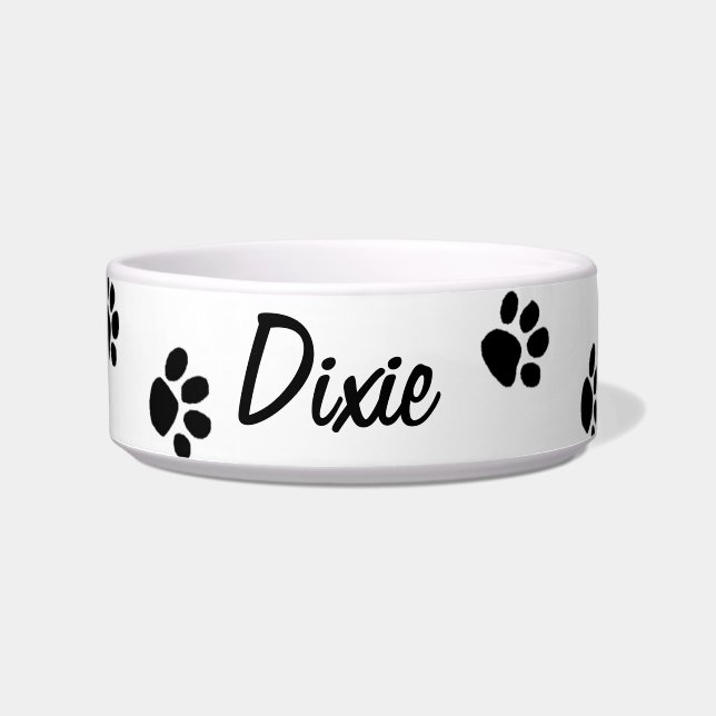 Gepersonaliseerde "Paw Prints" Pet Bowl Voerbakje (Voorkant)