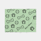 Gepersonaliseerde Pawprint en Bone Dog Dekens (Voorkant (Horizontaal))