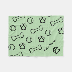Gepersonaliseerde Pawprint en Bone Dog Dekens