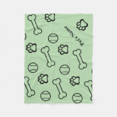 Gepersonaliseerde Pawprint en Bone Dog Dekens (Voorkant)