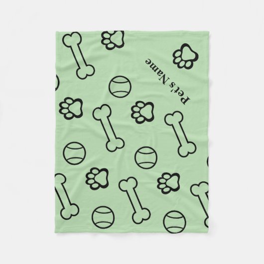 Gepersonaliseerde Pawprint en Bone Dog Dekens (Voorkant)