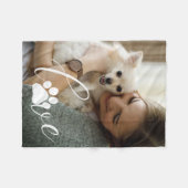 Gepersonaliseerde Paws: Gekoesterde Hondenliefhebb Fleece Deken (Voorkant (Horizontaal))