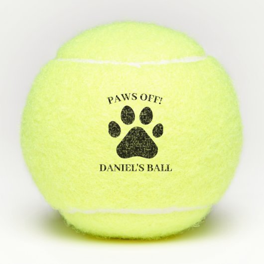 Gepersonaliseerde Paws Off! Tennisballen (Voorkant)