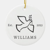 Gepersonaliseerde Peace Dove Kerstvakantie Keramisch Ornament (Voorkant)