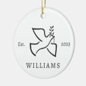 Gepersonaliseerde Peace Dove Kerstvakantie Keramisch Ornament (Links)