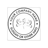 Gepersonaliseerde Peace Dove Ronde retour adres Rubberstempel (Afrduk)