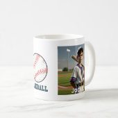 Gepersonaliseerde Peace Love Baseball Mok (Voorkant rechts)