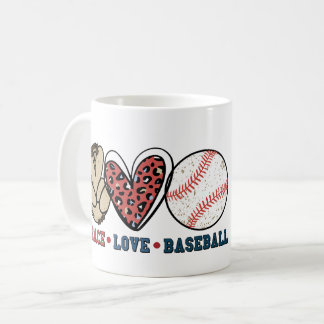 Gepersonaliseerde Peace Love Baseball Mok
