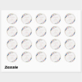 Gepersonaliseerde Peach Blauw Lichtgrijs Ronde Sticker (Vel)