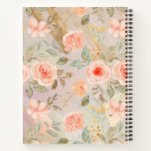 Gepersonaliseerde Peach Bloemen Dankbaarheidsdagbo Notitieboek (Achterkant)