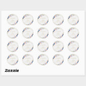Gepersonaliseerde Peach Blue Wedding Ronde Sticker (Vel)