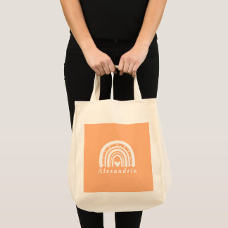 Gepersonaliseerde Peach Boho Tote Bag