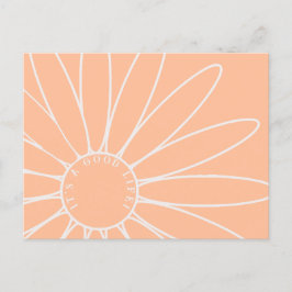Gepersonaliseerde Peach Fuzz Daisy Flower Briefkaa Briefkaart