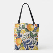 Gepersonaliseerde Peach & Leaf Lijst Canvas tas (Achterkant)