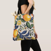 Gepersonaliseerde Peach & Leaf Lijst Canvas tas (Dichtbij)